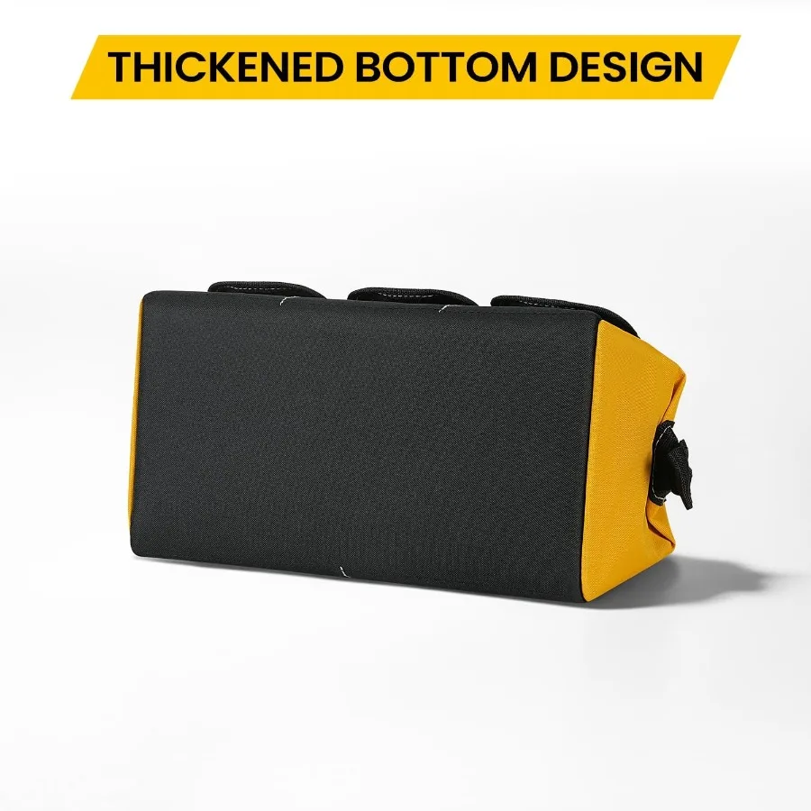 Borsa per attrezzi gialla con dimensioni di 31 cm e 12 pollici realizzata da un durevole tessuto in poliestere 1680D perfettamente adatto per gli appassionati di fai da te