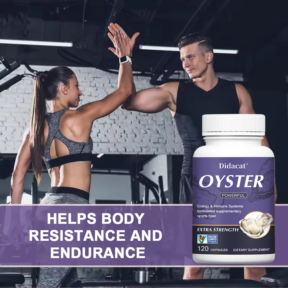 Natural Oyster Extract Capsules 2000mg, Support Daily Energy, Immune Wellness & Physical Condition, Non-GMO & Gluten Free