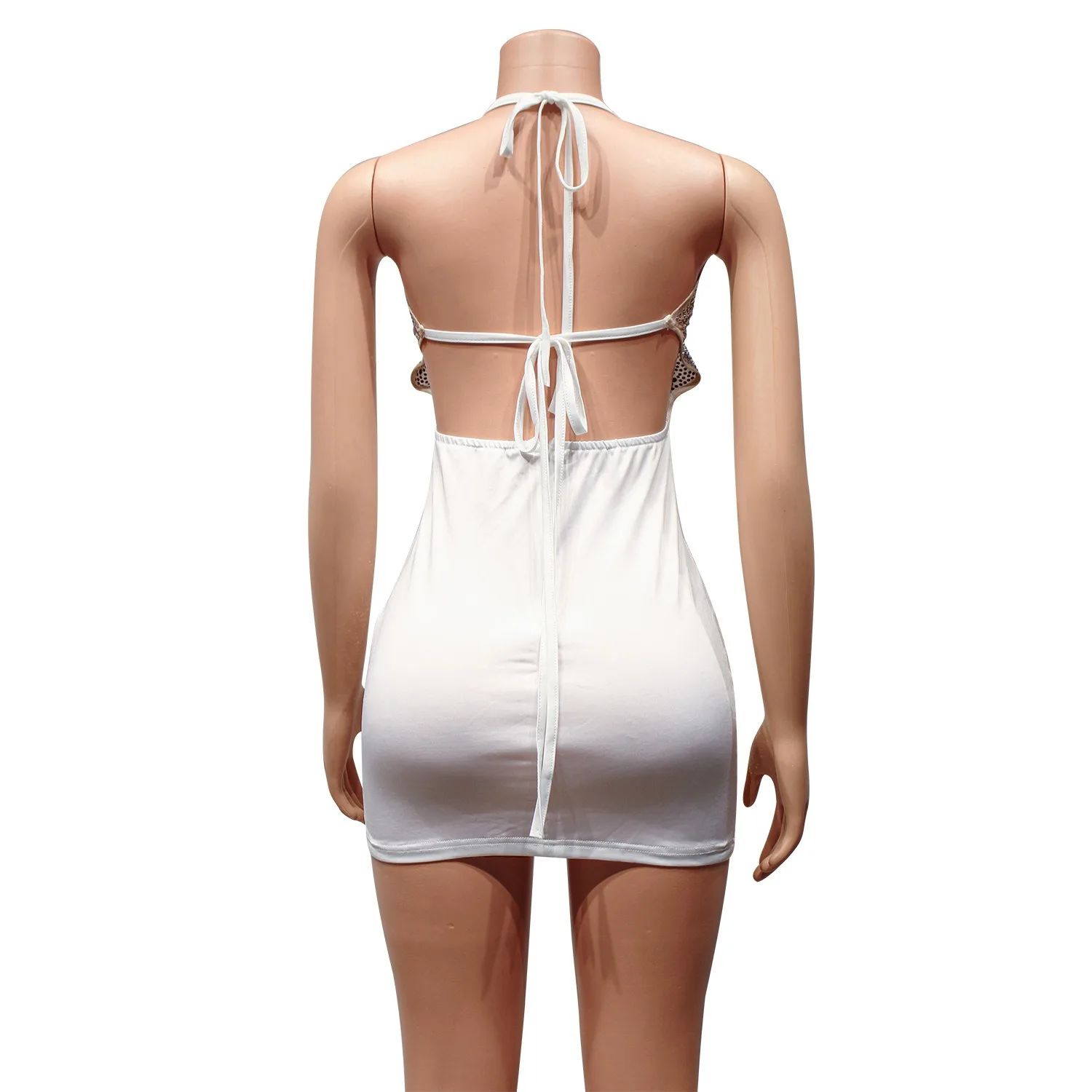 เซ็กซี่ไนท์คลับปาร์ตี้พรหมคลับจัดเลี้ยงตาข่ายร้อน Rhinestone ดูผ่านชุด