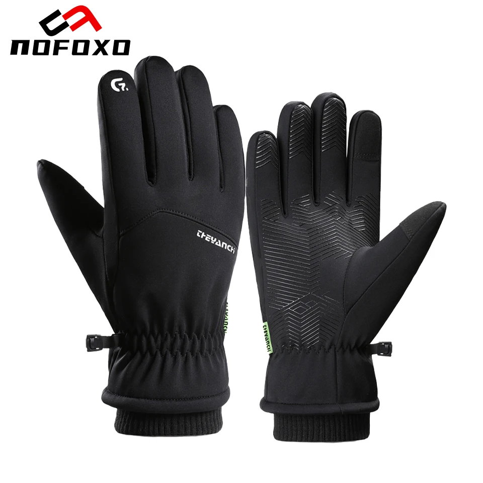 

NOFOXO перчатки для холодной зимы, сноубордические перчатки для езды на мотоцикле, теплые водонепроницаемые ветрозащитные перчатки с сенсорным экраном, спортивные перчатки на открытом воздухе
