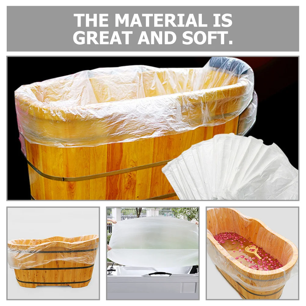 

10 шт. одноразовые чехлы для ванн, утолщенные Hdpe, практичные для дома, отеля, салона, купания, одноразовые чехлы для ванны