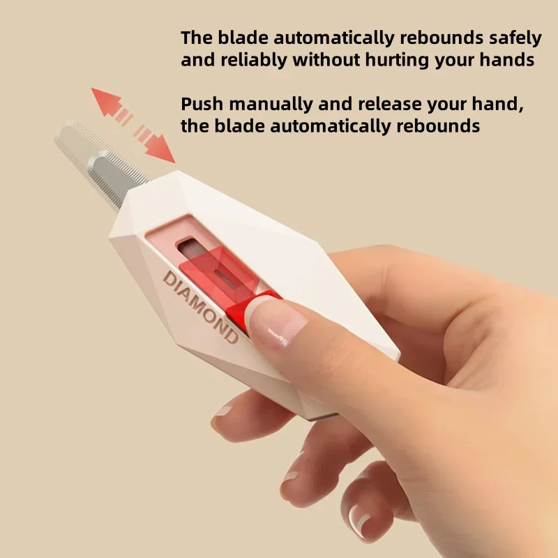 Diamond Design Unbox Knife Safety Round Head Cutter Magnetic Carton Box Cutter for Opening Package Letter Utility Knife