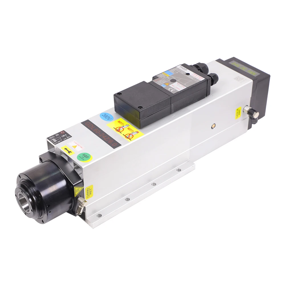 6Kw ISO30 空冷式 24000rpm ATC スピンドルモーター CNC木材切削彫刻機用 GDL60-24Z/6.0