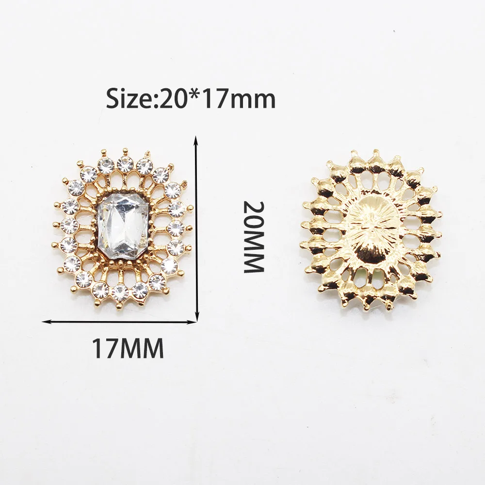10 pieces batch alloy glass rhinestone edge flat bottom jewelry accessories DIY wedding hair clip decoration bow