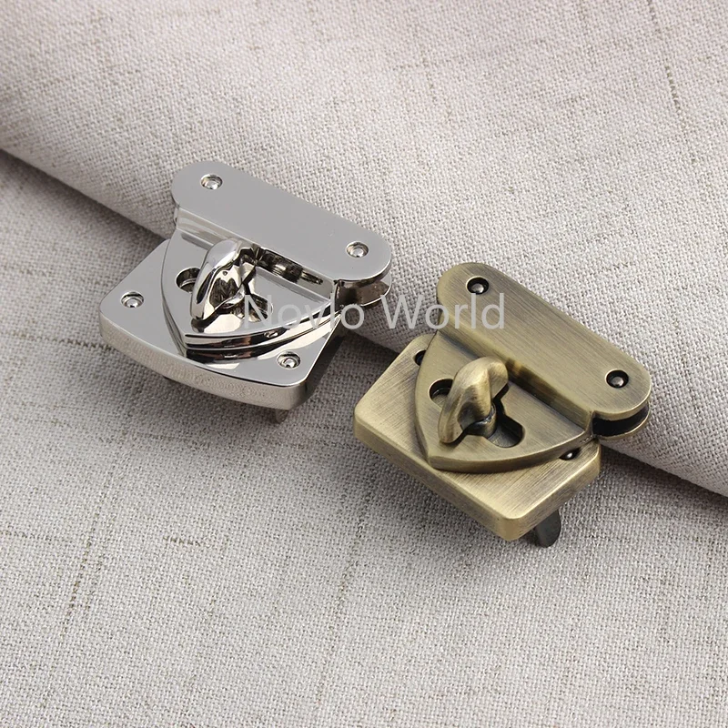 5-30Sets 32x36x3.5MM Silver Brush Antique Brass Locks Metal Clasps Handbag Bag Purse Hardware Closure Bags Buckles Accessories