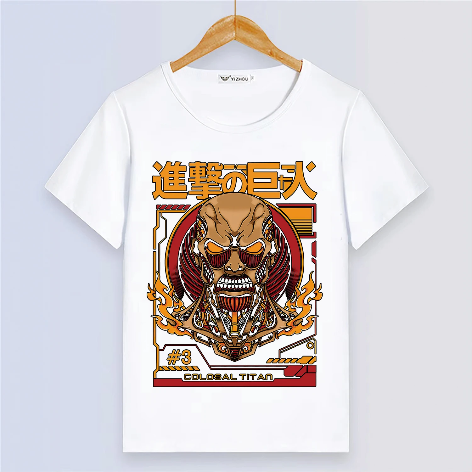 Attack on Titan Summer Short Sleeve T Shirt Cartoon Printing White T-shirt Boys Tops Clothes Breathable Modal Tees Shirts Levi