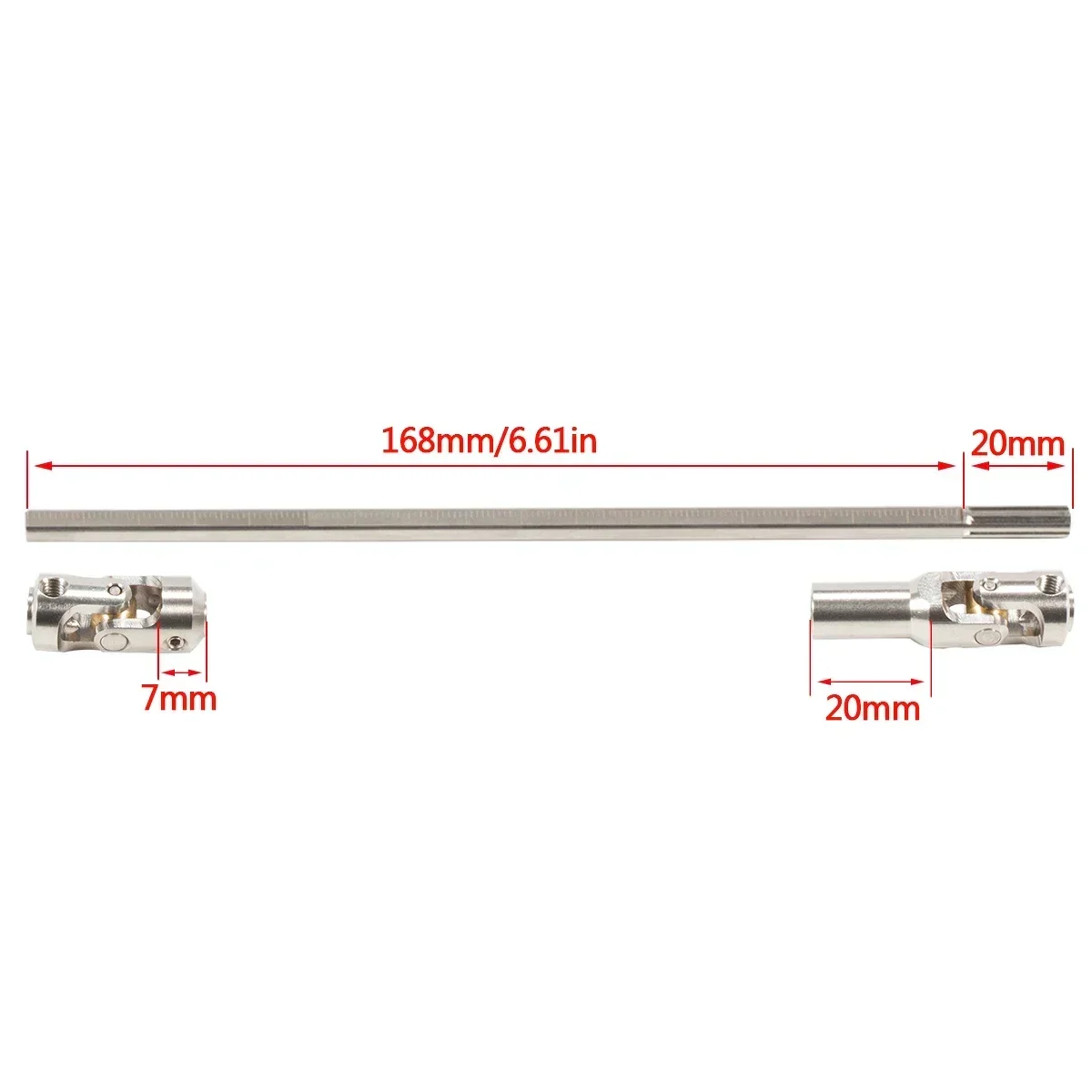 HooCrawler Stainless Steel Driveshaft Cut to Length 68-229mm for 1/10 RC Crawler LCG Chassis TRX4 Capra SCX10 Pro Element DIY