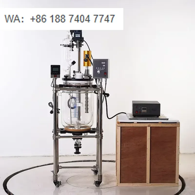 for Yuhua 1L-100L Double Layer Glass Reactor with PH Meter and Ultrasonic Probe Lab Mixer
