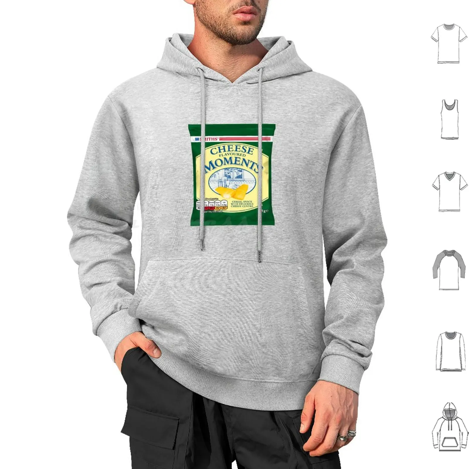 Smith's Cheese Flavoured Moments Hoodie cotton Long Sleeve Cheese Pub Crisps Classic Throwback Cheese Moments Snack