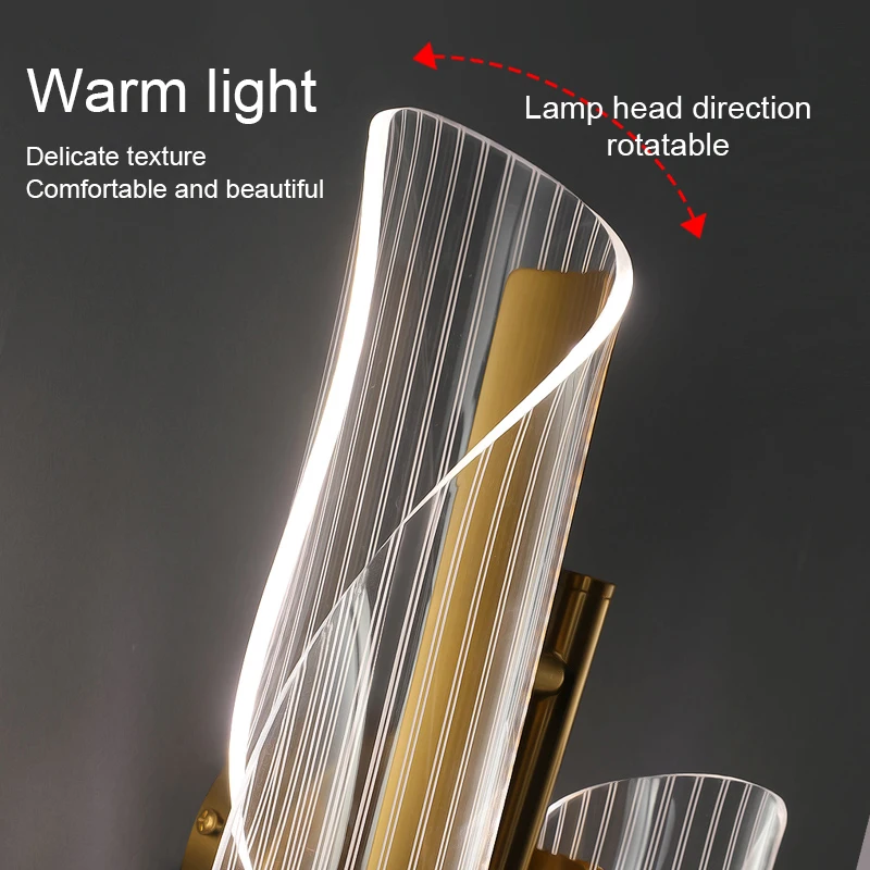 Nordic LED Wall Lamp Indoor Lighting For Home Bathroom Hotel Living Room Decoration Bedside Lamp Bed Luxurious Modern Light