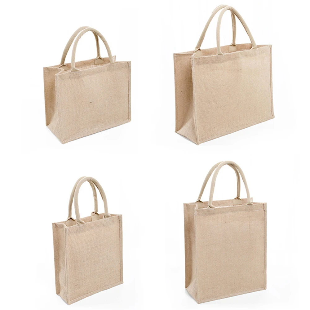 Linen bag Hand-painted cotton sacks Jute portable imitation sacks Linen bags Shopping bags Laminated bags