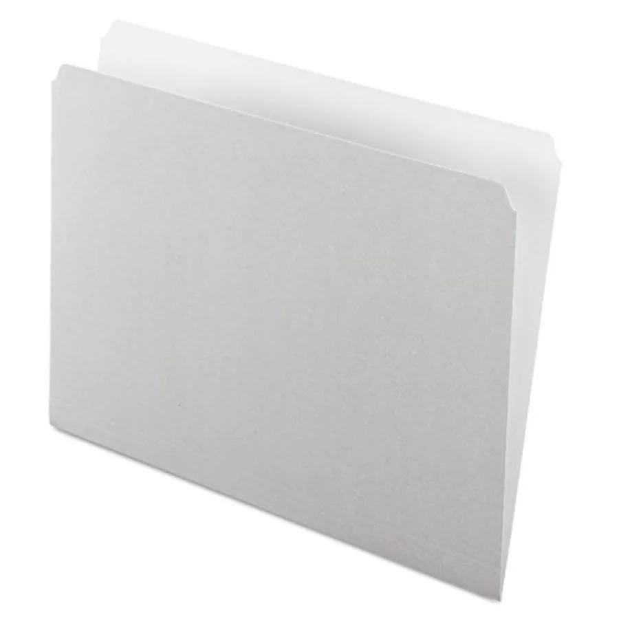 

152GRA Colored File Folders Straight Cut Top Tab Letter Gray/Light Gray Box of 100