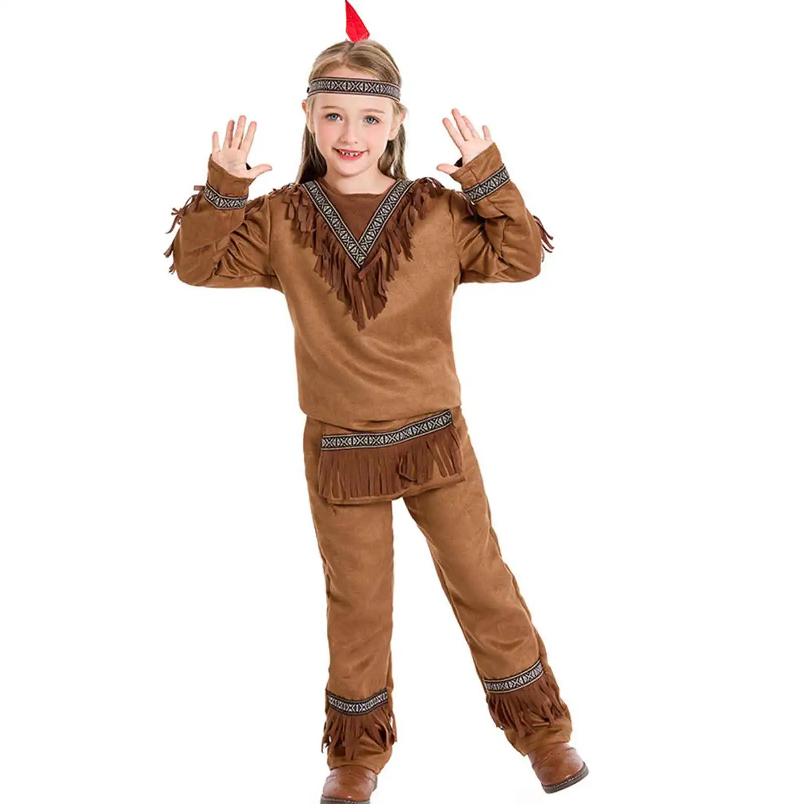 

Children Indian Chief Costumes Stage Performance Costume for Halloween Carnival Party Outfit