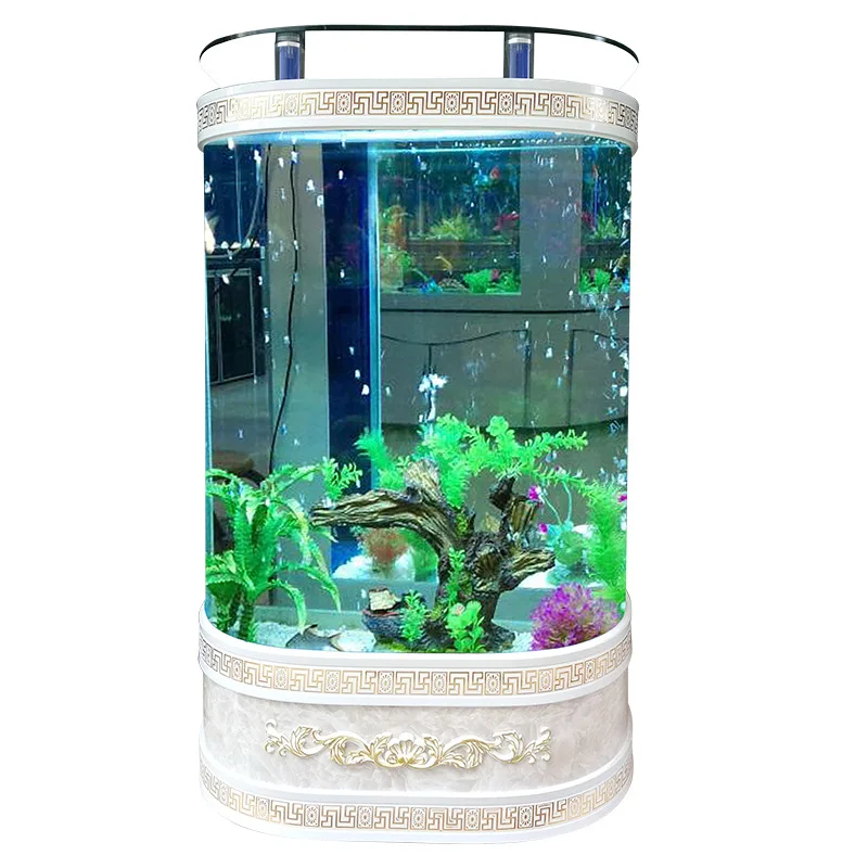 

European floor-to-ceiling fish tank viewing goldfish tank bar
