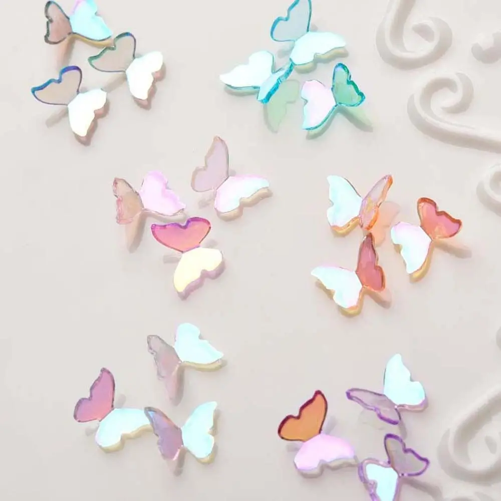 Aurora Butterfly Symphony Nail Ornament Butterfly Nail Decorations 3D Nail Jewelry Aurora Nail Rhinestones Manicure Accessories