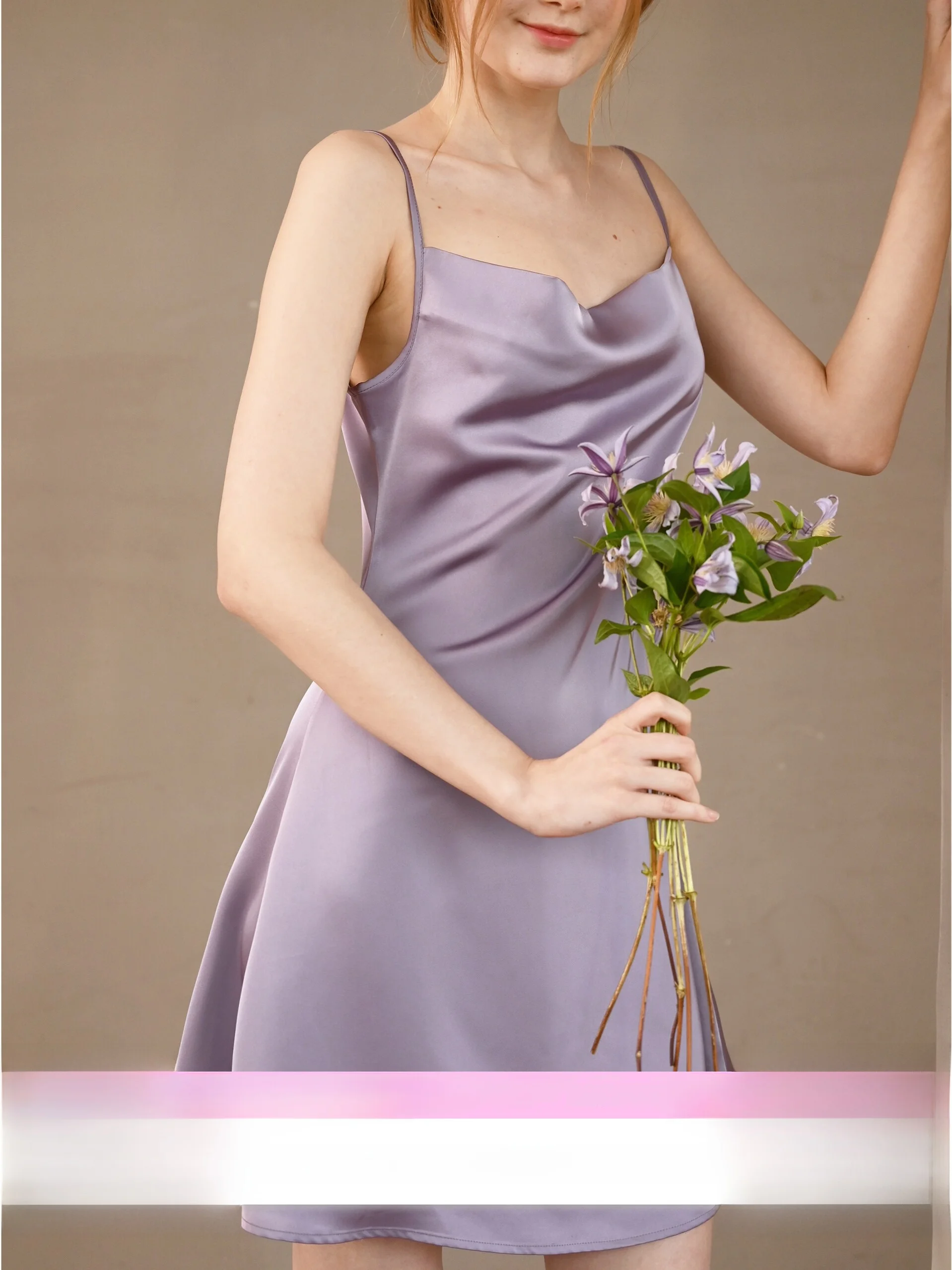 RooMance Luxury Acetate Inspired Strap Sleep Dress Women's Short Skirt V-Neck One-Piece Sleepwear Summer Comfortable Nightgown