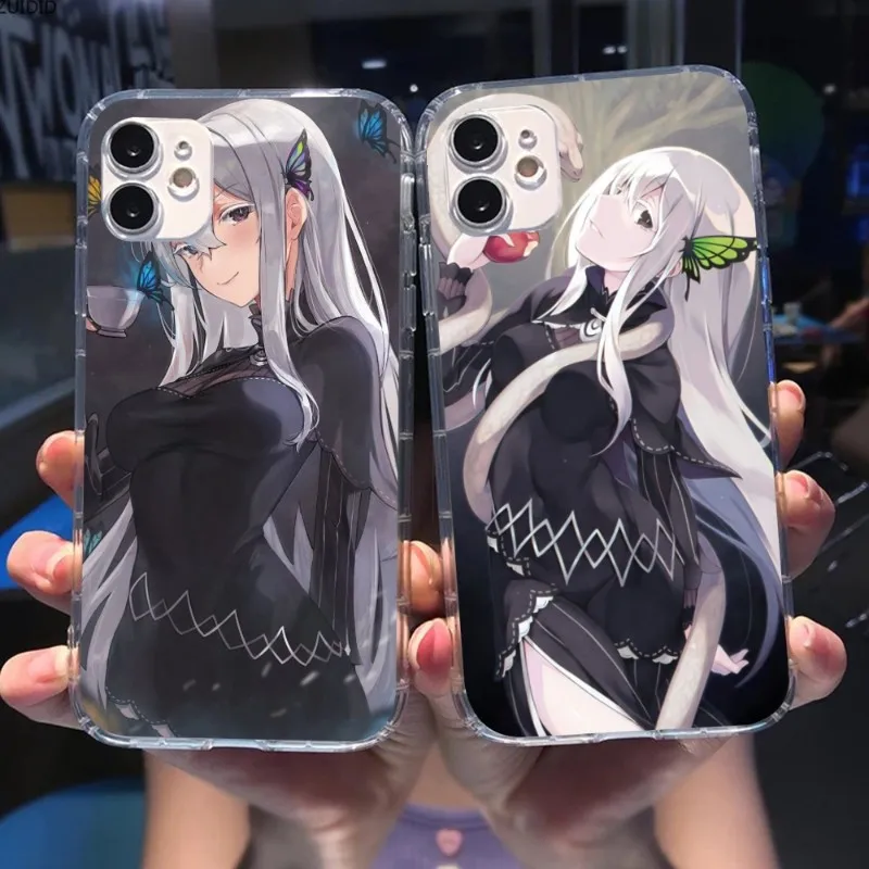 Чехол для телефона с мангой Echidna ReZero для IPhone 14 13 12 11 XS X 8 7 6 Plus Mini Pro Max SE 2022, мягкие прозрачные чехлы