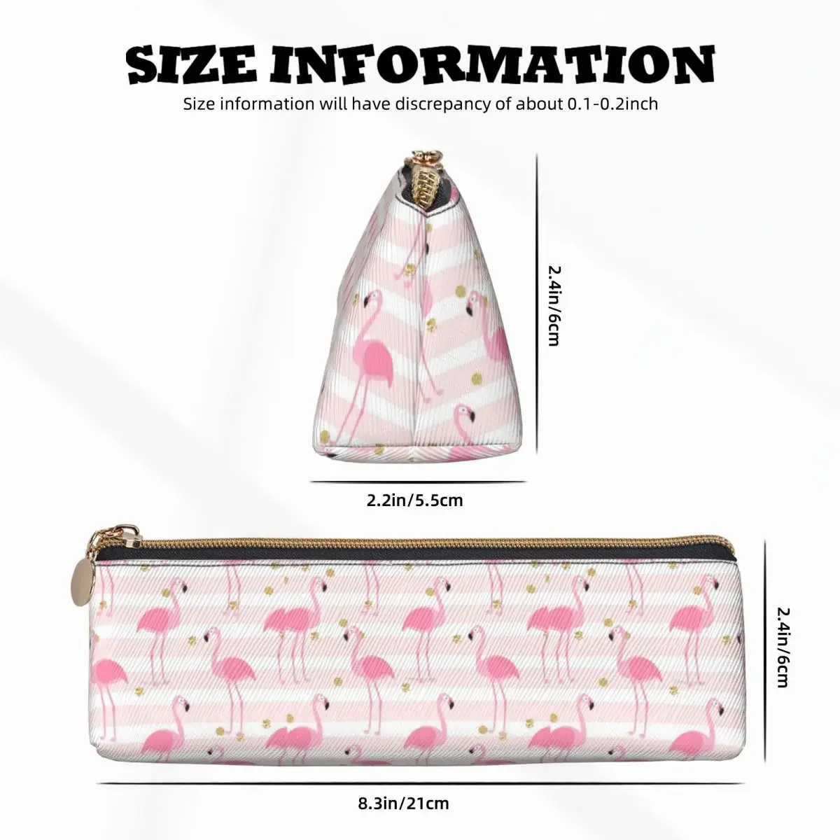 Vintage Pencil Case Flamingo Pattern Pen Box Pink Ctue Back To School  Cases Girls Boys Triangle Graphic  Stationery