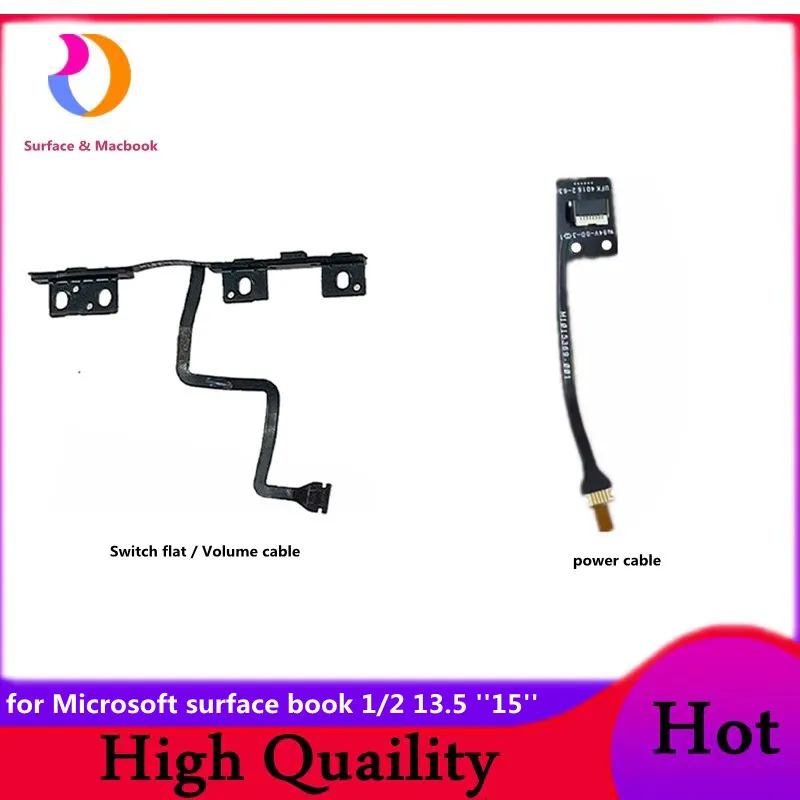 Power On off Volume Buttons Flex Cable For Microsoft Surface Book1 2 3 13.5 15 1899 1793 1703