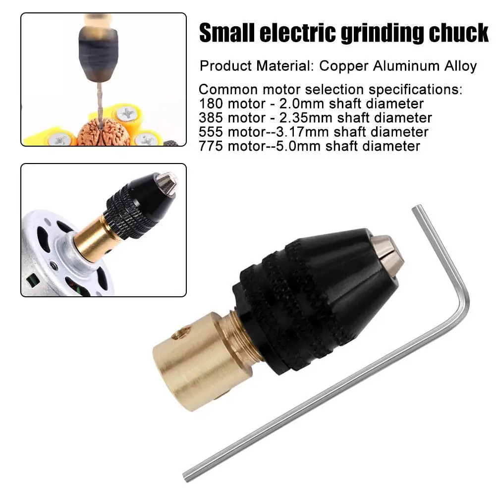 Mini Drill Bit Chuck 3 Claws Quick Replacement Keyless Drill Bit Adapter 0.3-3.2mm Fixture Fixing Device Tool