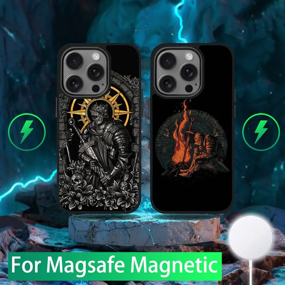 

D-Dark S-Souls Phone Case For iPhone 16,15,14,13,12,11,Pro,Max,Plus,Mini,SE New Magsafe Magnetic Wireless Charging