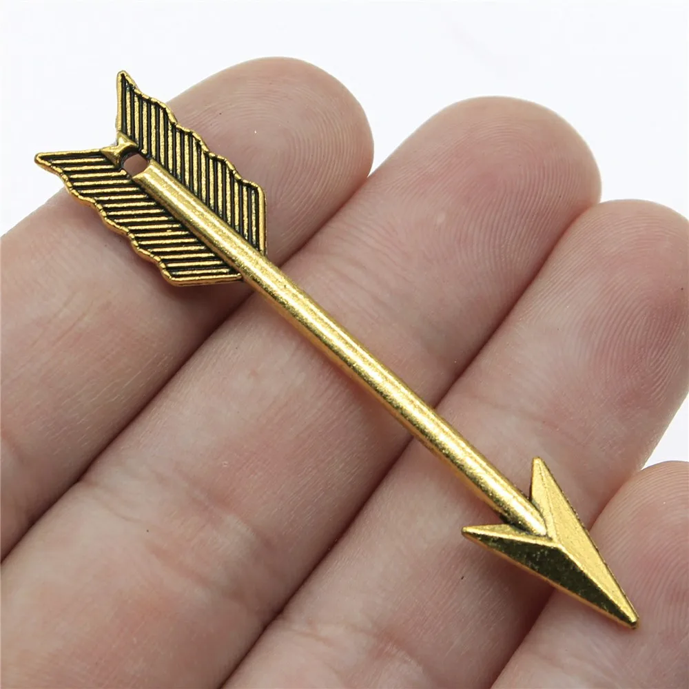 20 sztuk strzałki Charms tybetański brąz srebrny kolor wisiorki antyczne tworzenie biżuterii DIY rękodzieło — zdjęcie 6