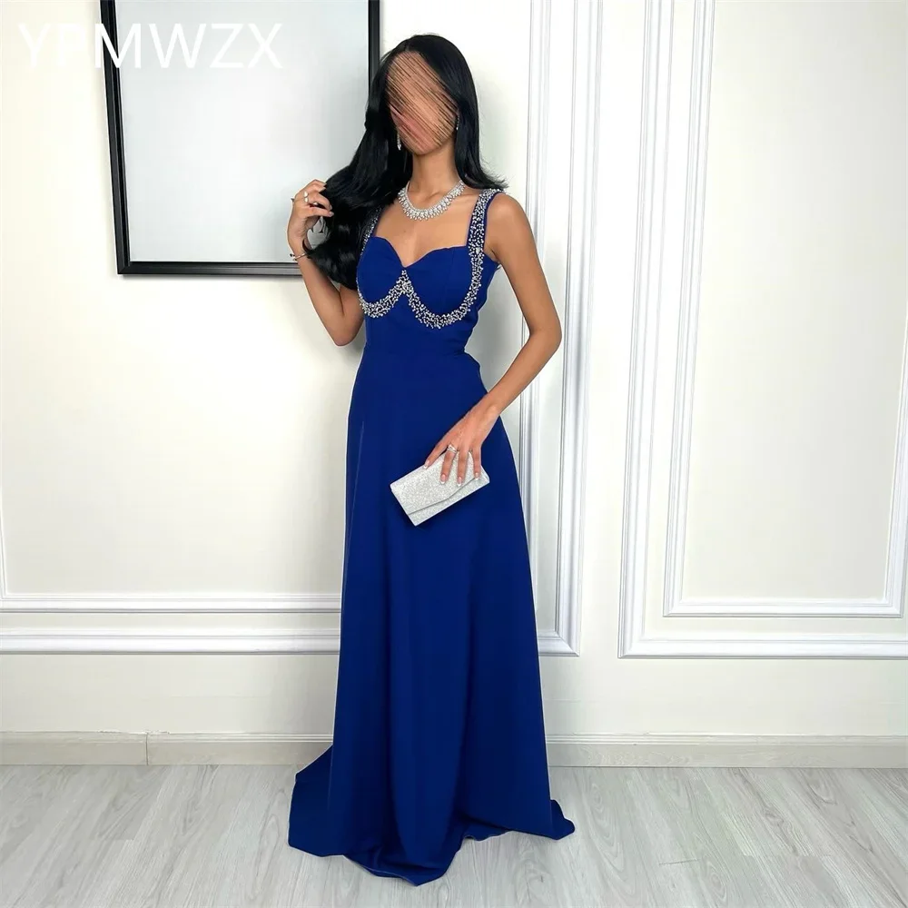 Customized Evening Dress Formal Women YPMWZX Shoulder Girdle A-line Floor Length Skirts Fold Bespoke Occasion Dresses Prom Gow