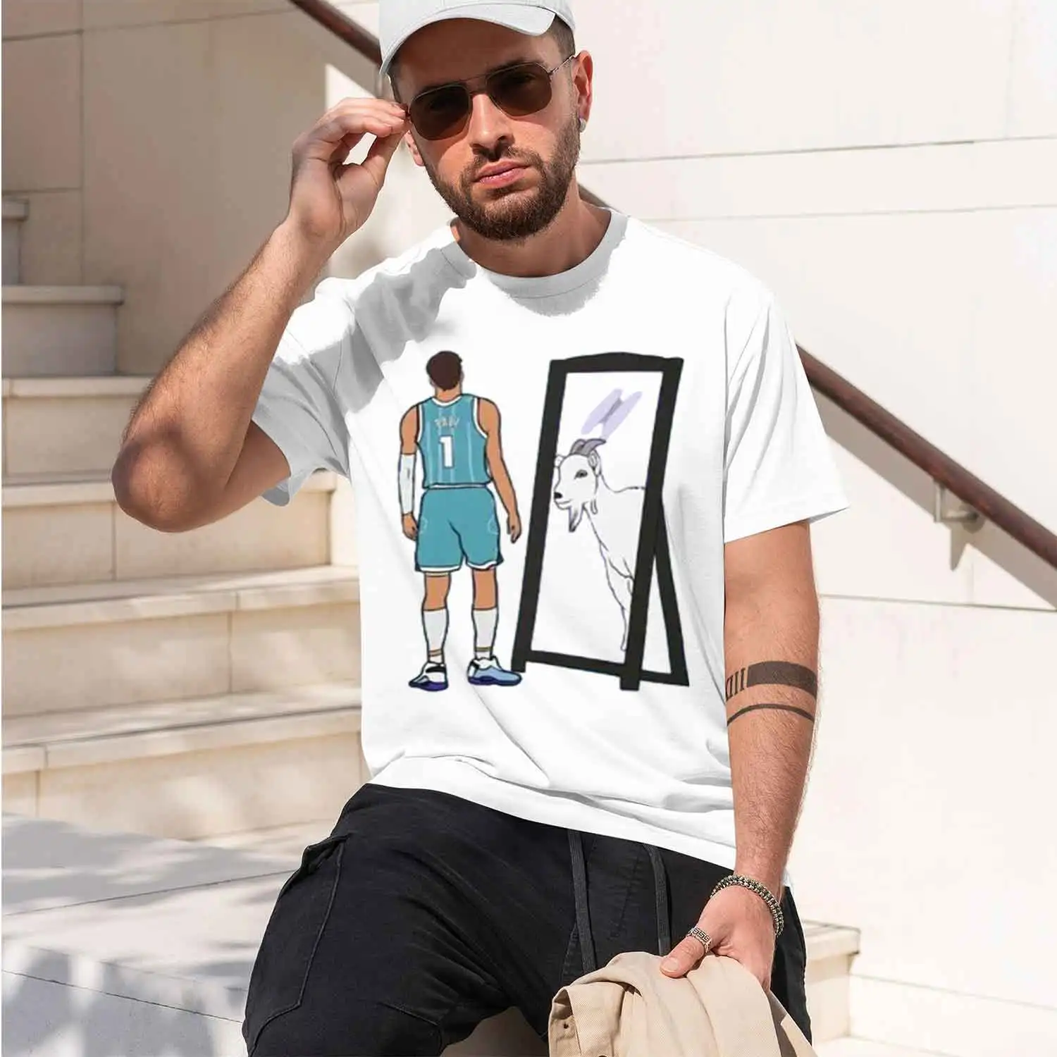 LaMelo Ball Mirror GOAT T-Shirt 2026 New Model Short-sleeve crewneck T-Shirt Classic Casual Multiple Colors and Sizes for Daily