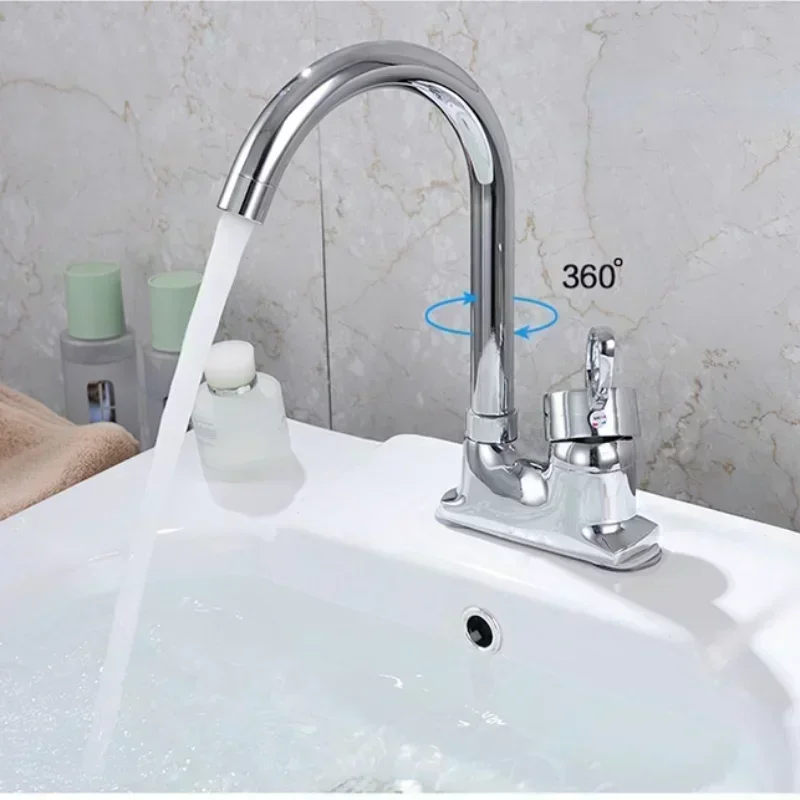 Double-hole Wash Basin Faucet Bathroom Hot and Cold Tap High-footed Wash Basin Large Curved Kitchen Sink Faucets Bathtub Faucet