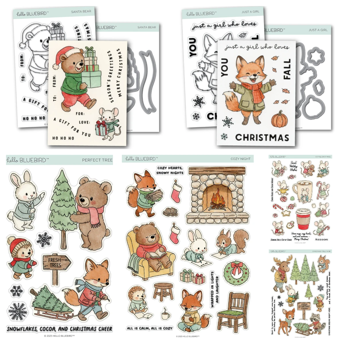

Santa Bear Clear Stamps and Metal Cutting Dies Sets for DIY Craft Making Greeting Card Scrapbooking Decoration Christmas