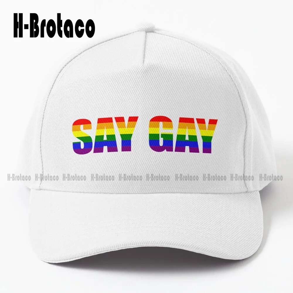 Say Gay Baseball Cap Hat Organizer For Baseball Caps Outdoor Climbing Traveling Denim Color Adjustable Quick Dry Mesh Cap Unisex