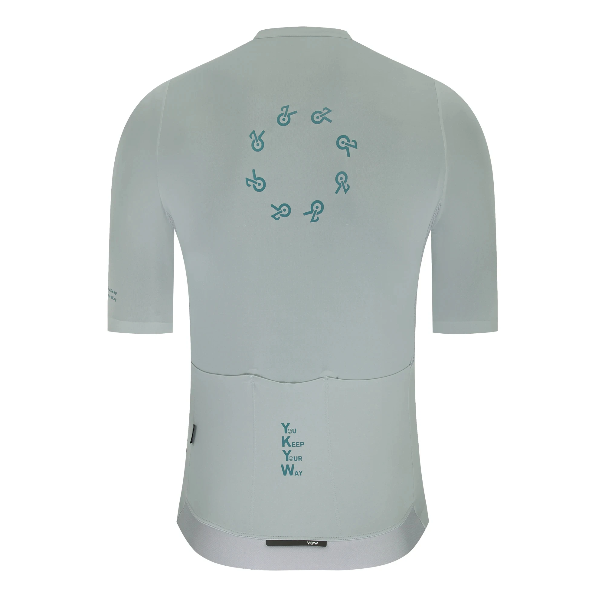 YKYWBIKE 2026 Sommer Herren Radtrikot Kragenlos Kurzarm Cool-Touch Rutschfest Schnelltrocknend Atmungsaktiv Rennrad MTB Oberteil – Detail 26