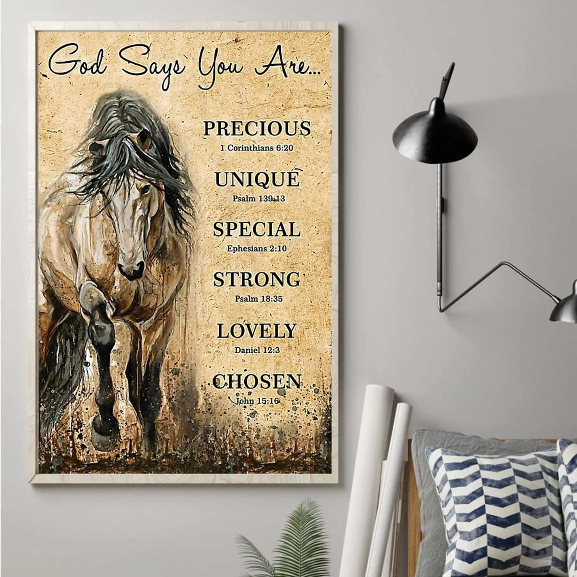 Buywell Vintage Metal Tin Sign God Says You are Horse Poster, Horse Poster, Horse Lover Gift, Gift for Christian Novelty Sign Vi