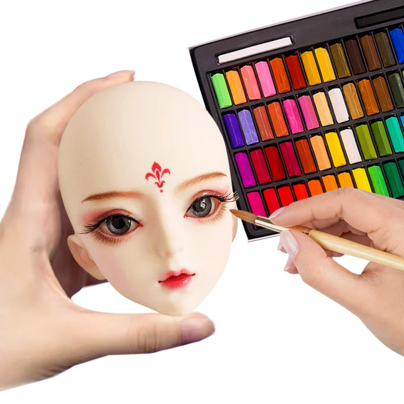 

1/3 Doll Head Designer makeup Pink skin The brain can open Glass eyeball Suitable for 60cm BJD dolls DIY Toys for Girls