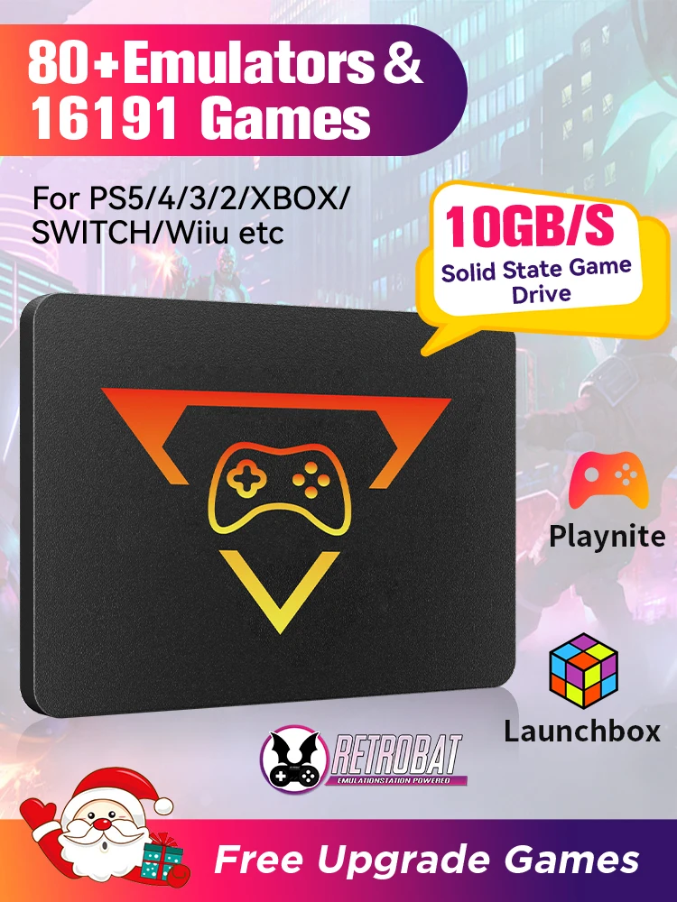 Retro Gaming SSD dla Switch/PS5/Xbox/PS4/PS3/PS2/WIIU 80+ Emulatorów Launchbox＆Retrobat＆Playnite 16191 Gier Konsola do PC/Lapt — zdjęcie produktu 7