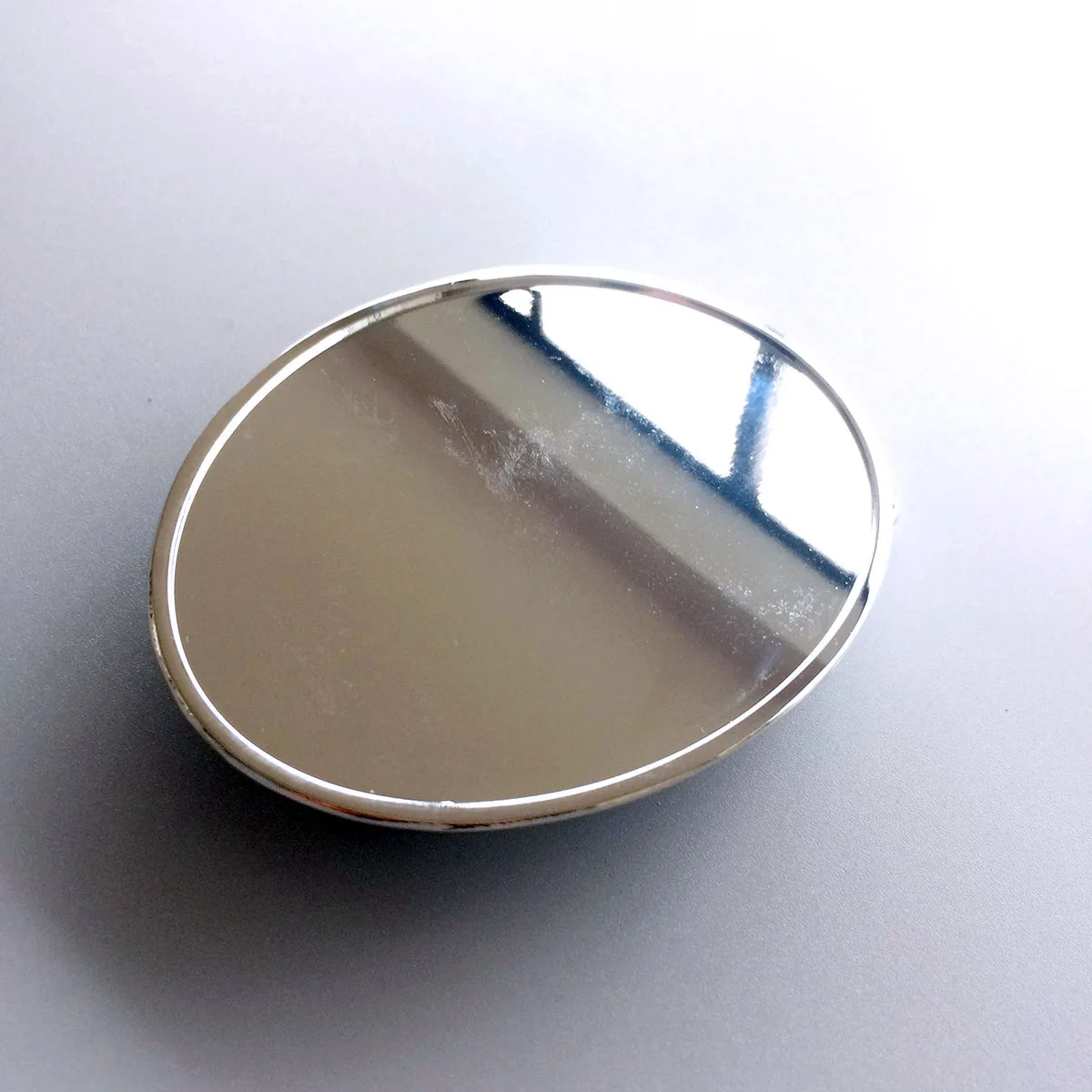 Bright Silver Oval Custom Blank Belt Buckle BUCKLE-BL012BR