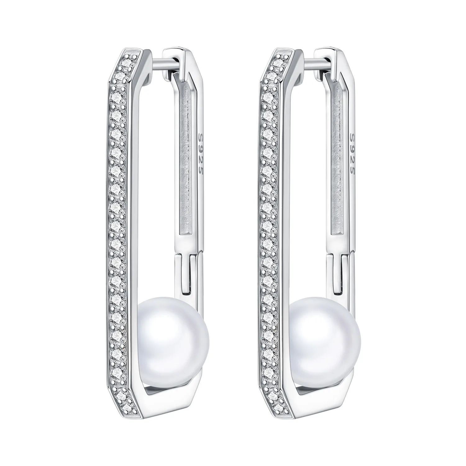 CYCUFF S925 Sterling Silber Basic Box Perlenohrringe Creolen Damenschmuck Original Trendige Jubiläumsgeschenke