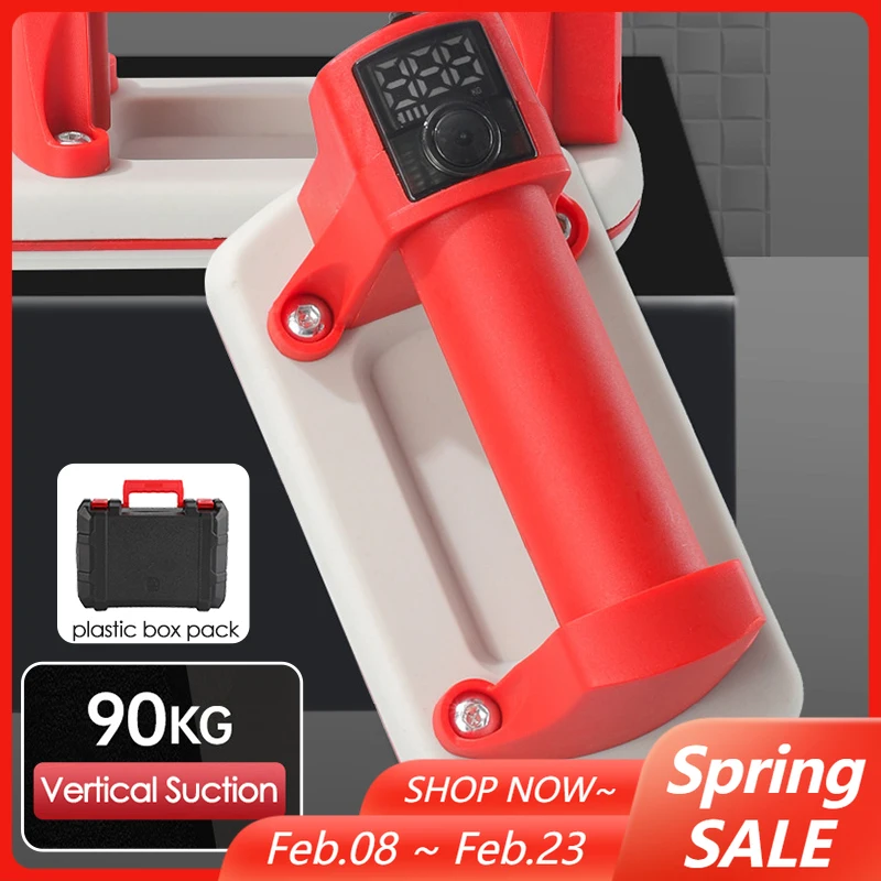 

Интеллектуальный дисплей, электрическая присоска, несущая способность 90 кг, тяжелый подъемник, присоски для гранитной стеклянной плитки, подъемный инструмент, пластиковая коробка