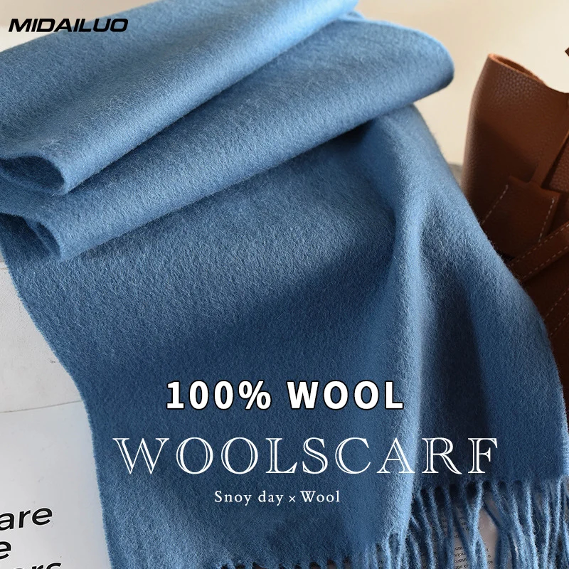 

Женский зимний шарф из 100% шерсти, элегантная модная уличная одежда, ветрозащитный теплый стильный галстук для женщин