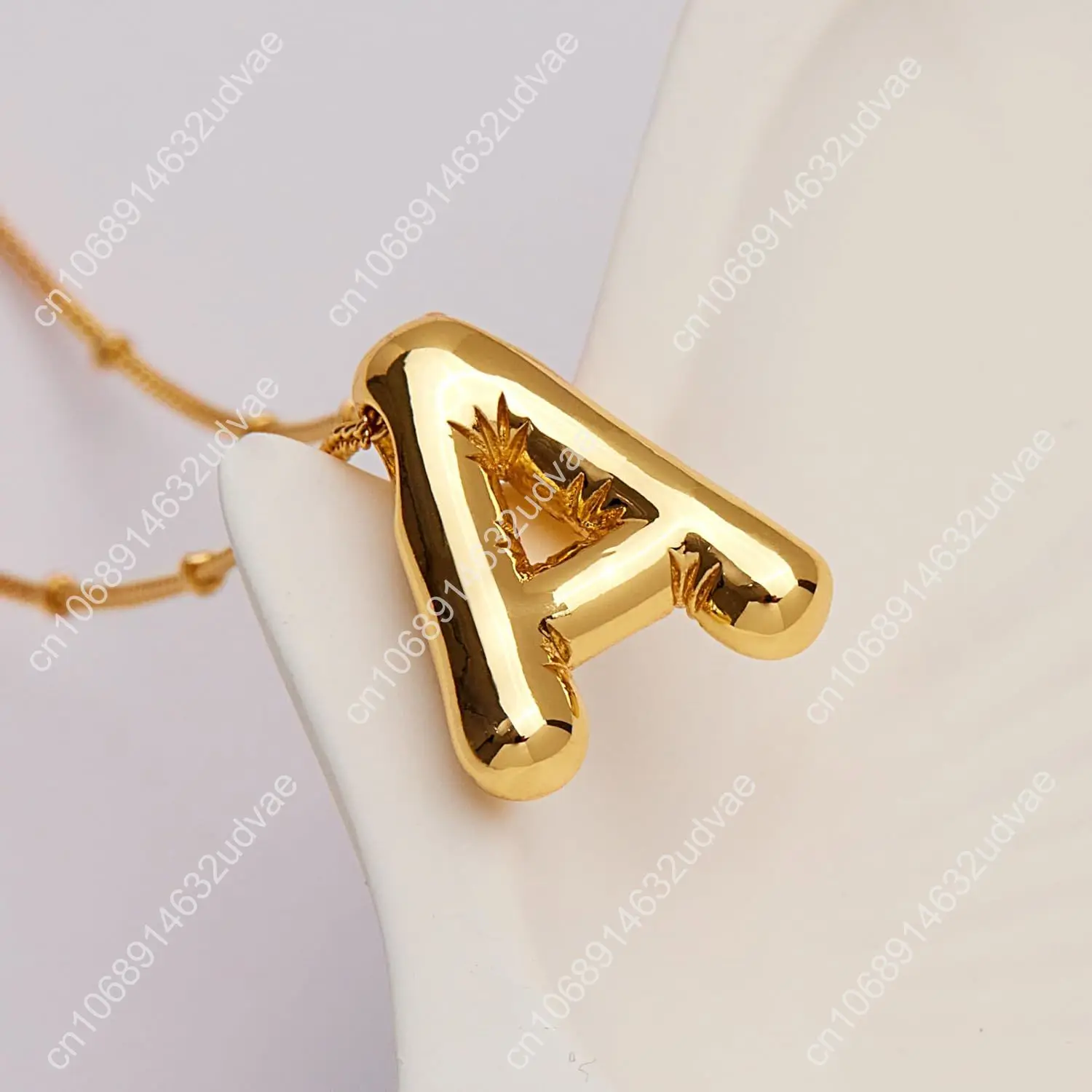 Золотое ожерелье с буквами и пузырьками для женщин, изящное ожерелье с подвеской в виде воздушного шара с покрытием 14 К, модное очаровательное ожерелье с именем, не тускнеет