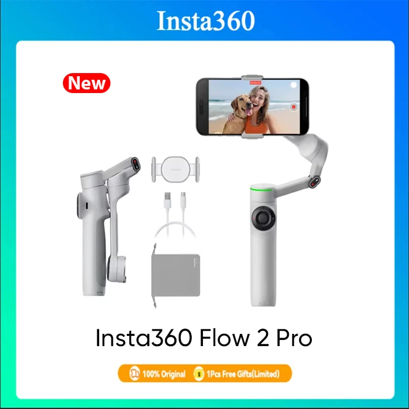 Портативный стабилизатор подвеса Insta360 Flow 2 Pro AI Filmmaker 360 Infinite Pan Ac Ramos Zoom Tracking Insta 360 Flow 2pro