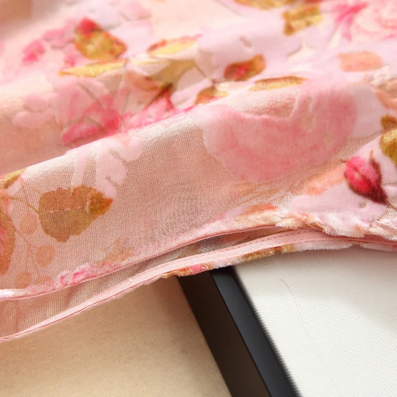 Winsleter-100% camicia elegante in velluto di seta reale, donna senza maniche floreale, camicetta ampia casual retrò, autunno 2025 nuovo T57043CC