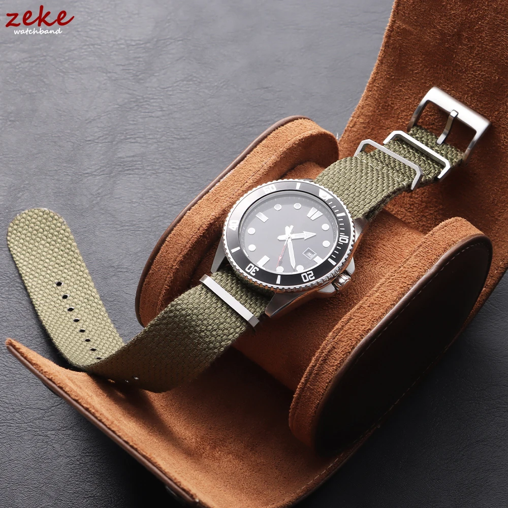Geripptes Nylon-Uhrenarmband, 20 mm, 22 mm, bequeme Uhrenarmbänder, Schlaufe, militärisch, waschbar, für Herren, Uhrenarmbänder, Uhrenzubehör
