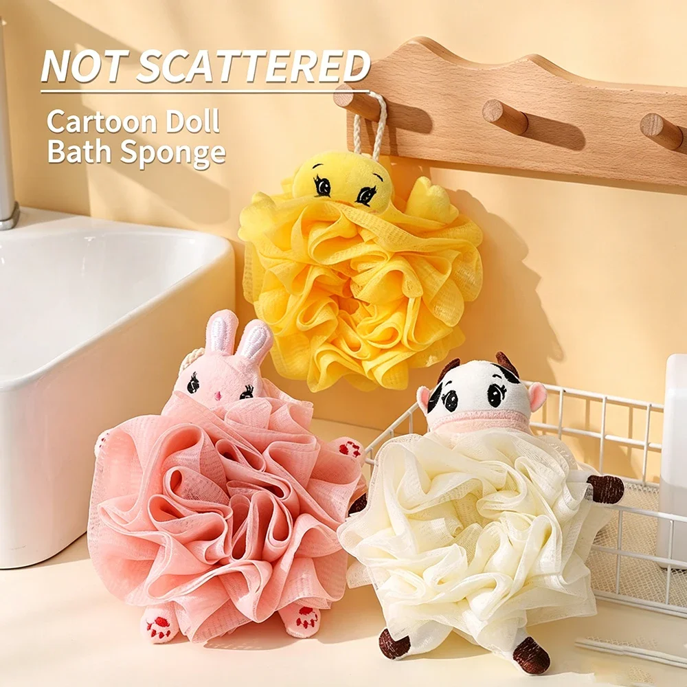 Cartoon Bath Sponge Cute Kids Bubble Bath Foam Bath Towel Two-in-One Scrubbing Bath Tool