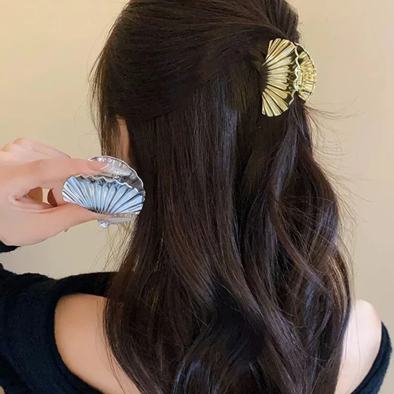 

Elegant Hair Accessory Alloy Shell Hair Claw Clip Hairpieces Decoration For Styling Long Hair With Secure Hold