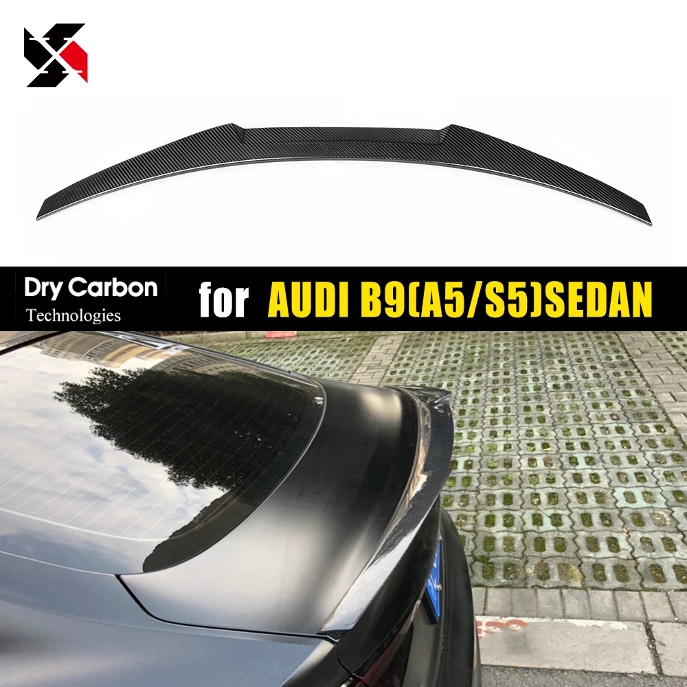 

Autoclave Dry Carbon Fiber Technique Rear Trunk Wings Spoiler Tail Fit For Audi A5 B9 2017-2022 4-Door Sedan Boot Roof Lid Lips