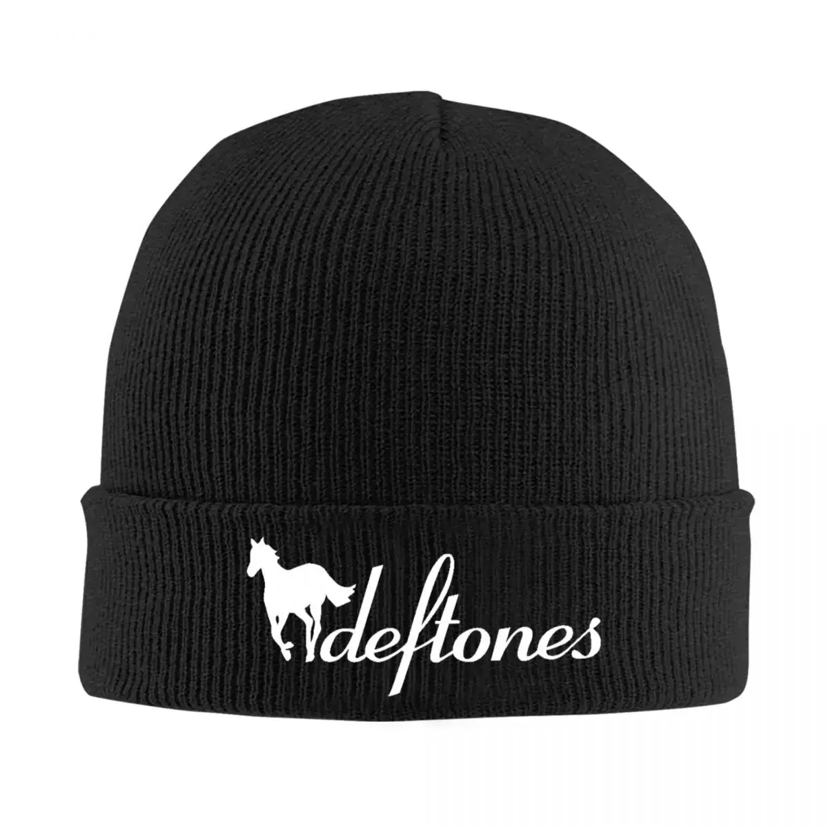 Deftones Logo Knitted Bonnet Caps 100% Cotton Fashion Keep Warm Hats