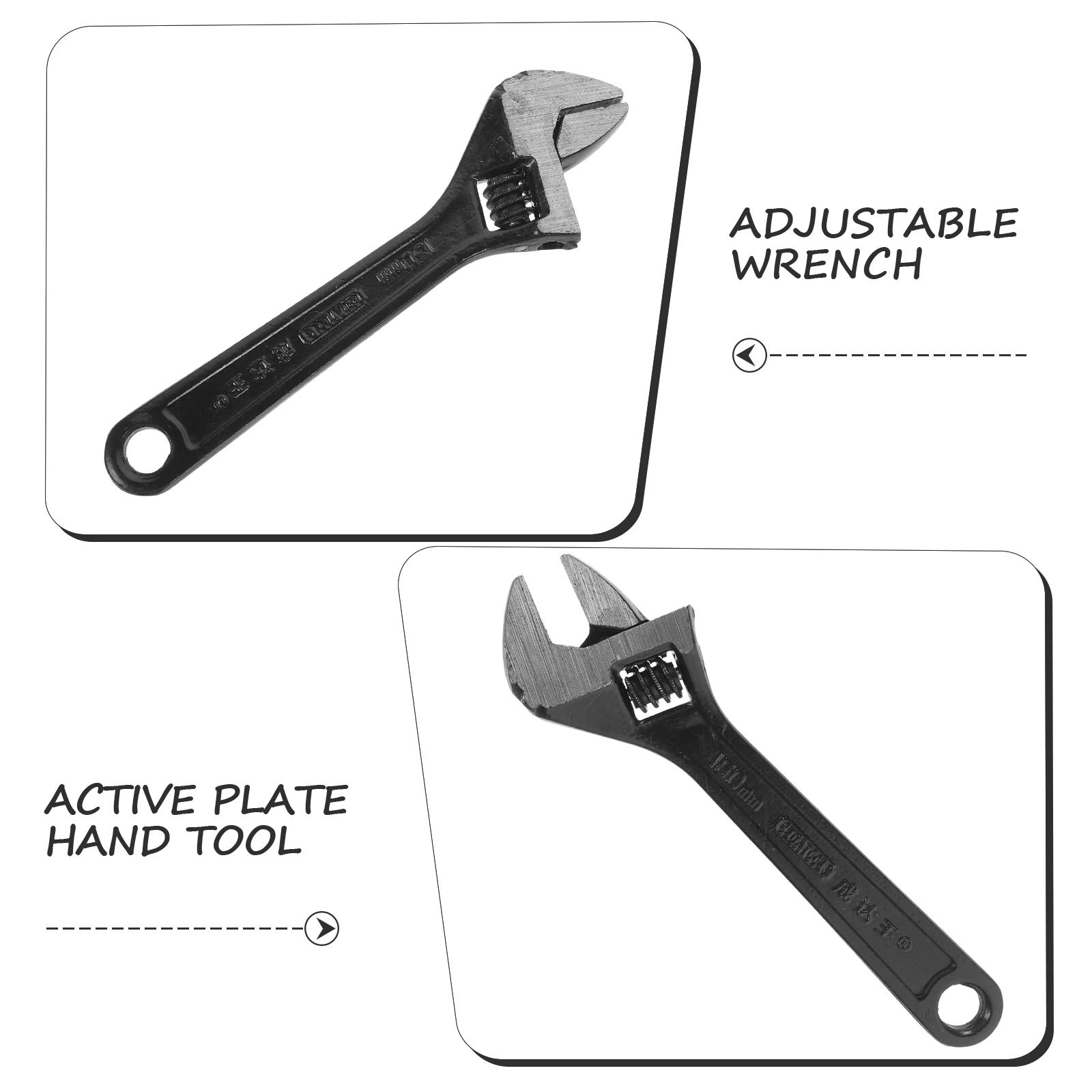 

1pc Heavy Duty Adjustable Wrench Large Opening Universal Monkey Spanner Sturdy Steel Anti-Slip Comfort Grip Repair Tool for Home