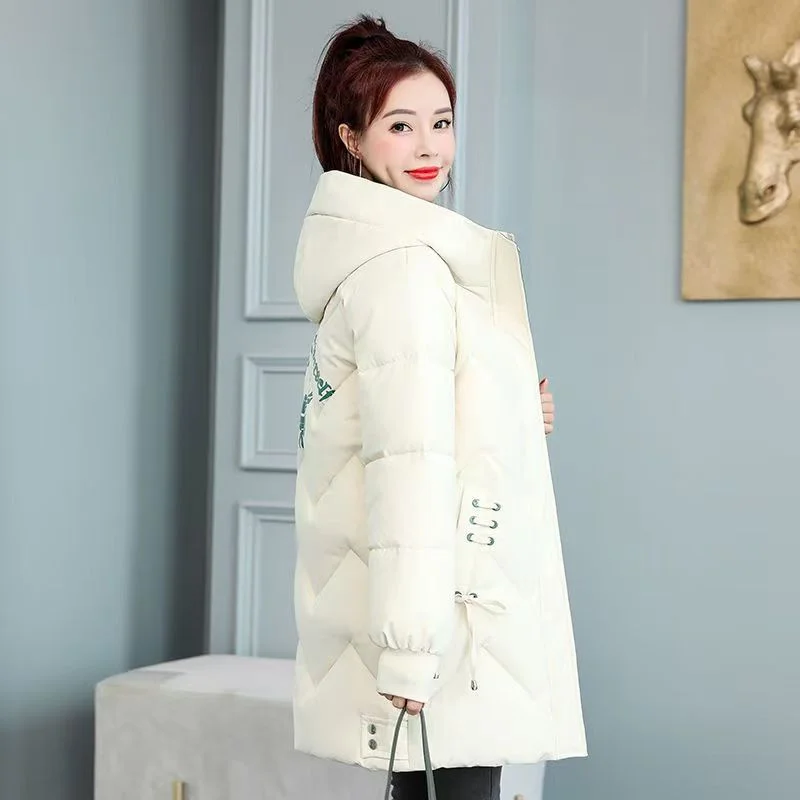 2024 New Cotton-padded Women's Long Korean Down Cotton-padded Coat Winter Fashion Padded Cotton-padded Coat Loose Plus Size Coat