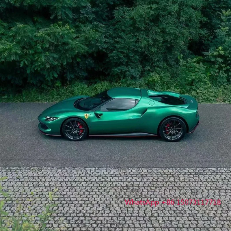 OEM نمط أجزاء السيارة الخارجية Bodykit ل 296 GTB 3K ألياف الكربون المصد الأمامي زوايا التنانير الجانبية لوحة المحرك طقم الجسم #3